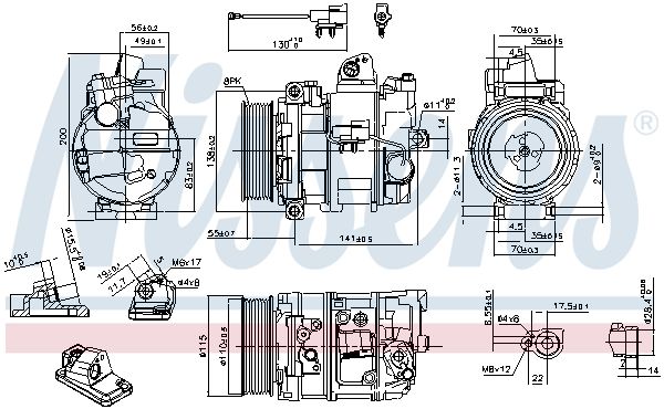 Nissens 890082 Компресор, система кондиціонування повітря