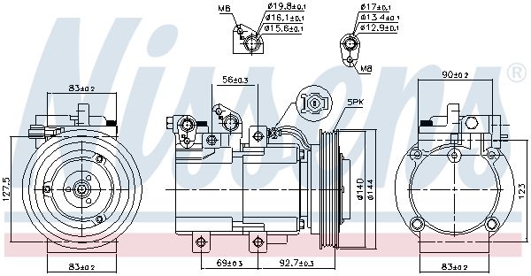 Nissens 890182 Компресор кондиціонера First Fit