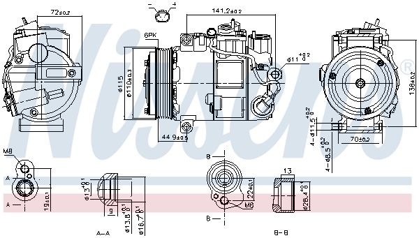 Nissens 890199 Компресор кондиціонера First Fit