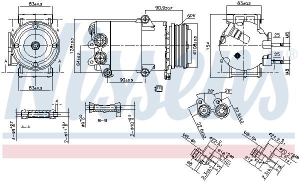 Nissens 890216 Компресор, система кондиціонування повітря