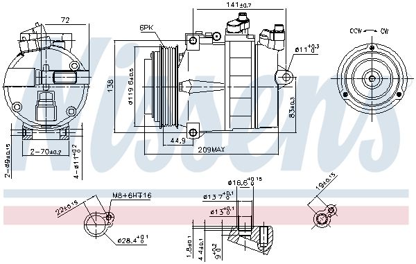 Nissens 89022 Компресор кондиціонера First Fit