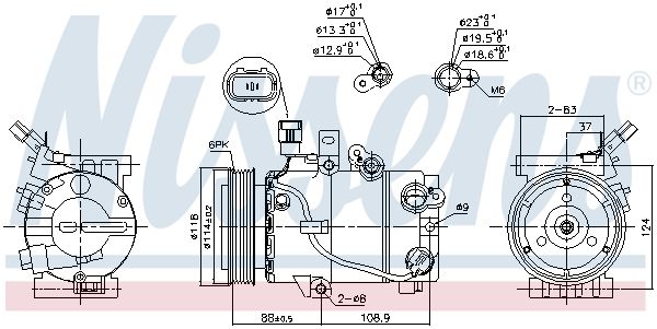 Nissens 890243 Компресор, система кондиціонування повітря