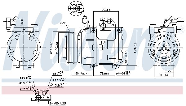 Nissens 890282 Компресор, система кондиціонування повітря