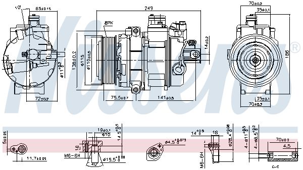 Nissens 890359 Компресор, система кондиціонування повітря