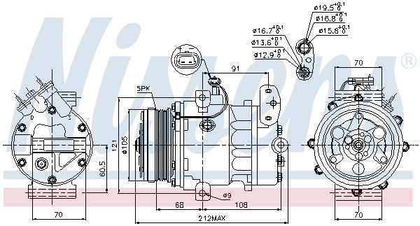 Nissens 89037 Компресор, система кондиціонування повітря