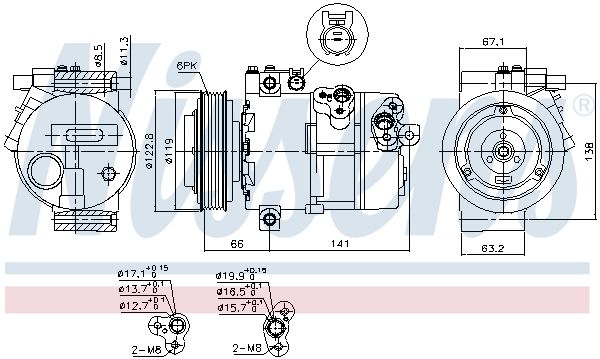 Nissens 890394 Компресор, система кондиціонування повітря