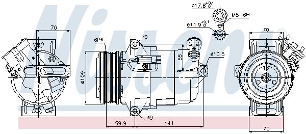 Nissens 89041 Компресор, система кондиціонування повітря