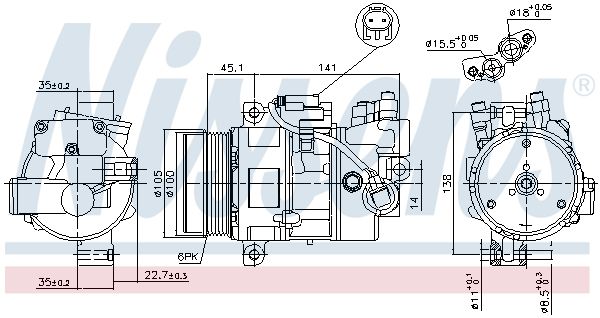 Nissens 89043 Компресор кондиціонера First Fit