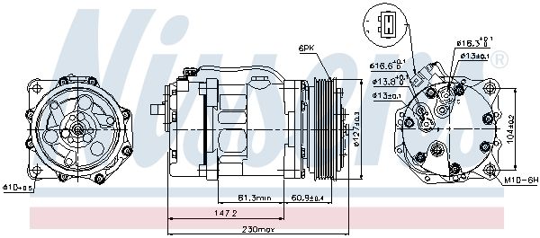 Nissens 89044 Компресор, система кондиціонування повітря