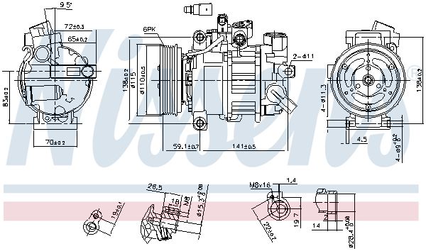 Nissens 890551 Компресор кондиціонера First Fit