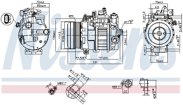 Nissens 890552 Компресор, система кондиціонування повітря