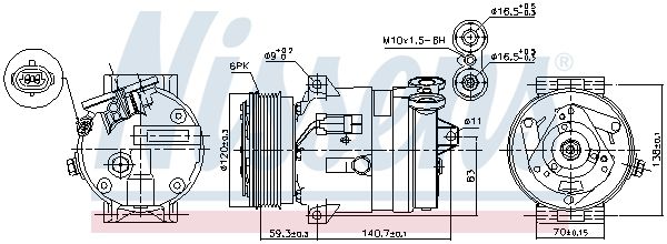 Nissens 89057 Компресор кондиціонера First Fit