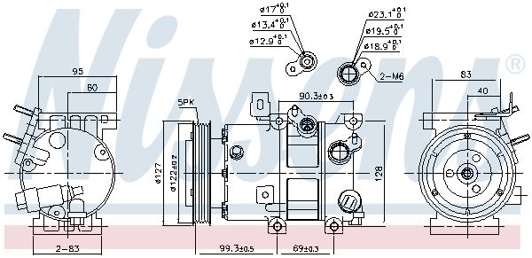 Nissens 890573 Компресор, система кондиціонування повітря