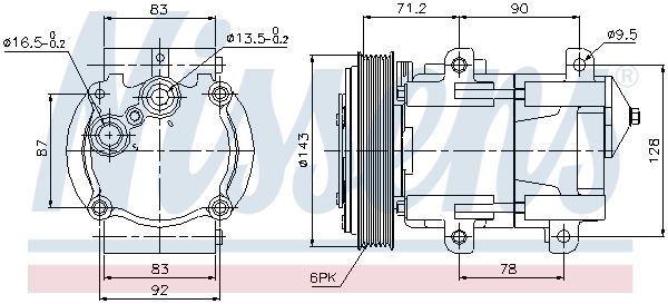 Nissens 89059 Компресор, система кондиціонування повітря