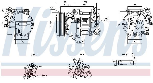 Nissens 890591 Компресор, система кондиціонування повітря