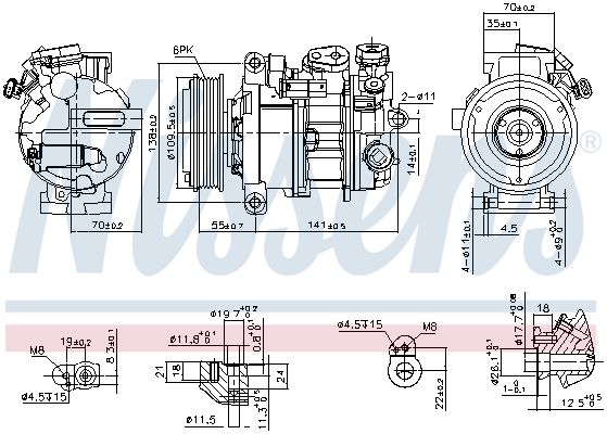 Nissens 890595 Компресор, система кондиціонування повітря