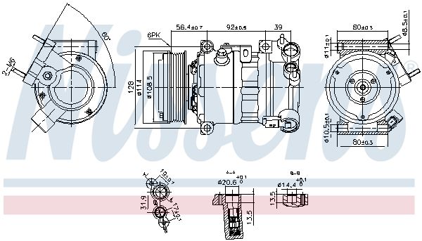Nissens 890599 Компресор, система кондиціонування повітря