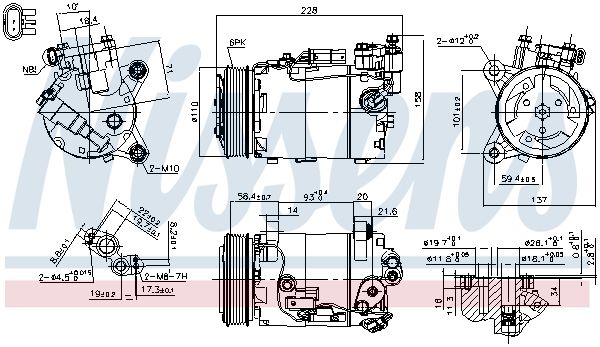 Nissens 890601 Компресор, система кондиціонування повітря