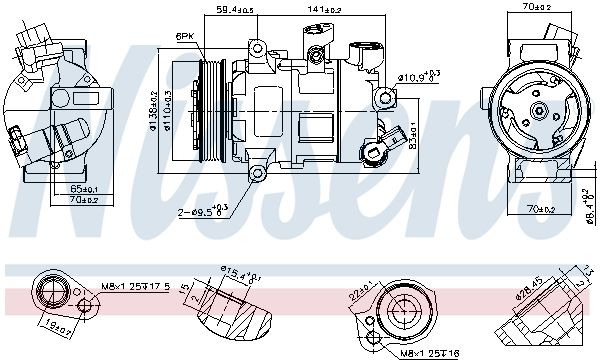 Nissens 890607 Компресор, система кондиціонування повітря