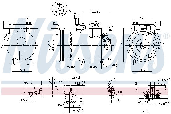 Nissens 890621 Компресор, система кондиціонування повітря