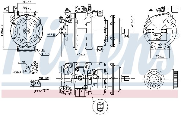 Nissens 890637 Компресор, система кондиціонування повітря