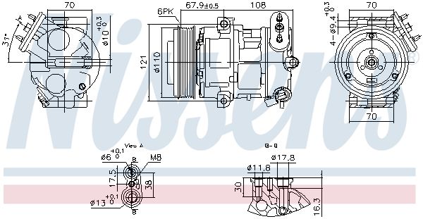 Nissens 890663 Компресор, система кондиціонування повітря