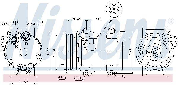 Nissens 89070 Компресор кондиціонера First Fit
