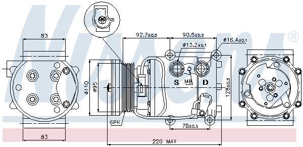 Nissens 89071 Компресор кондиціонера First Fit