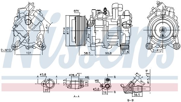 Nissens 890746 Компресор, система кондиціонування повітря
