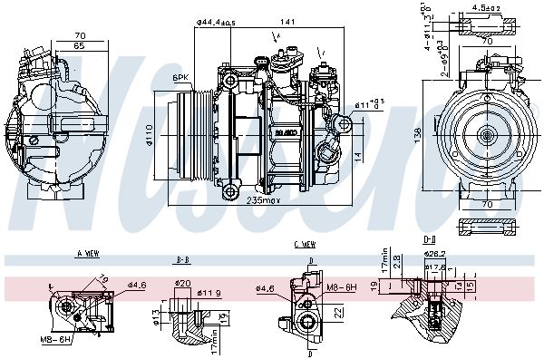 Nissens 890749 Компресор, система кондиціонування повітря