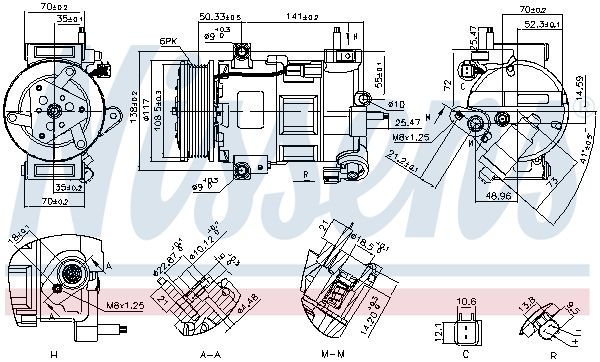 Nissens 890758 Компресор, система кондиціонування повітря
