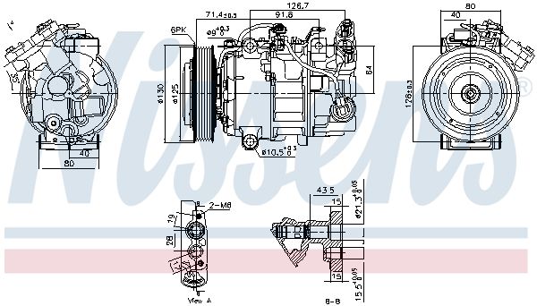 Nissens 890763 Компресор, система кондиціонування повітря