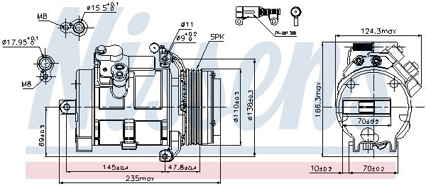 Nissens 89077 Компресор, система кондиціонування повітря