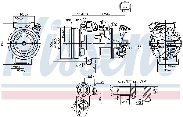 Nissens 890802 Компресор, система кондиціонування повітря