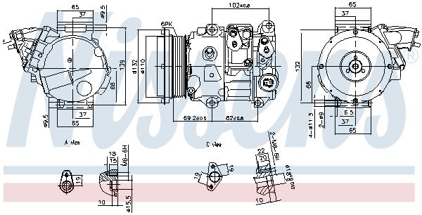 Nissens 890876 Компресор, система кондиціонування повітря