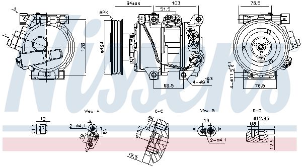 Nissens 890896 Компресор, система кондиціонування повітря
