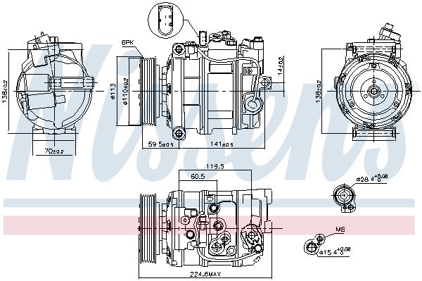Nissens 89091 Компресор, система кондиціонування повітря