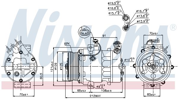 Nissens 89095 Компресор, система кондиціонування повітря