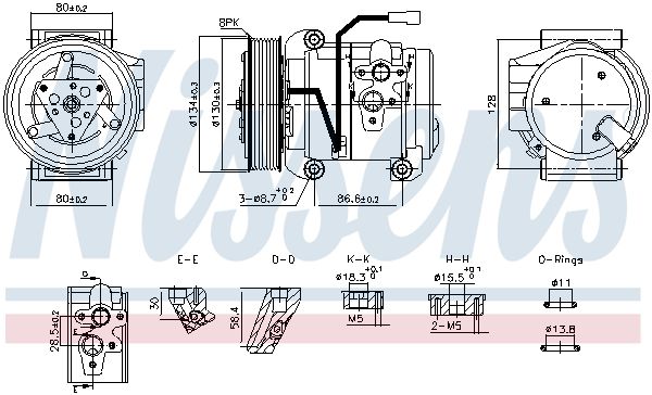Nissens 890957 Компресор, система кондиціонування повітря