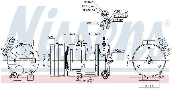 Nissens 89100 Компресор кондиціонера First Fit
