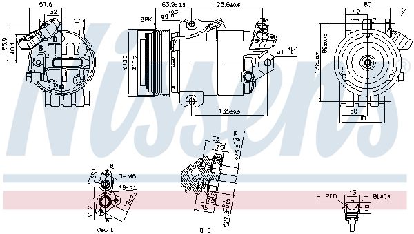 Nissens 891012 Компресор, система кондиціонування повітря