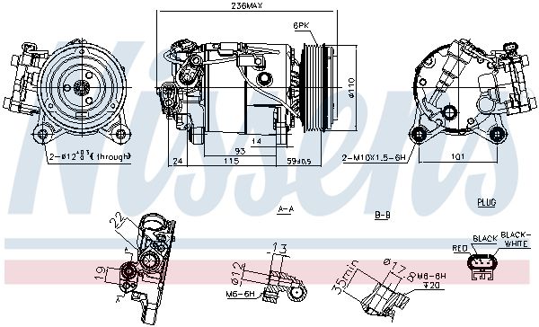 Nissens 891019 Компресор, система кондиціонування повітря