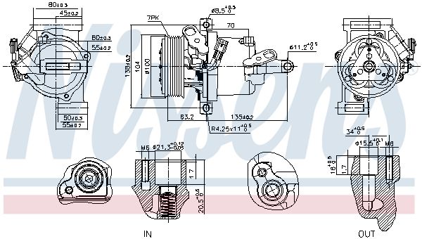 Nissens 891074 Компресор, система кондиціонування повітря