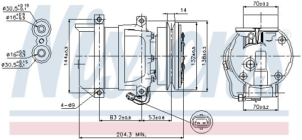 Nissens 89108 Компресор, система кондиціонування повітря