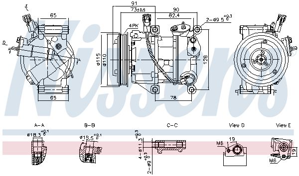 Nissens 891095 Компресор, система кондиціонування повітря