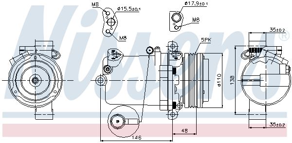 Nissens 89133 Компресор, система кондиціонування повітря