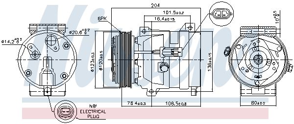 Nissens 89217 Компресор, система кондиціонування повітря