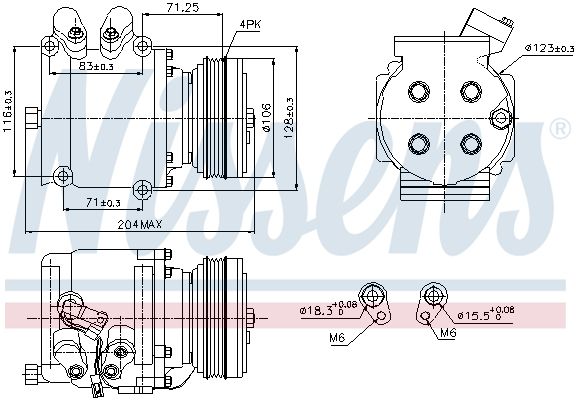 Nissens 89226 Компресор, система кондиціонування повітря