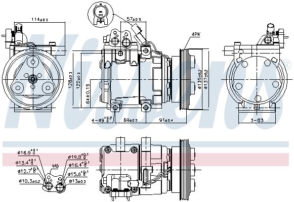 Nissens 89274 Компресор кондиціонера First Fit