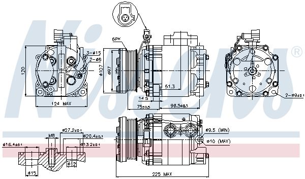 Nissens 89354 Компресор кондиціонера First Fit